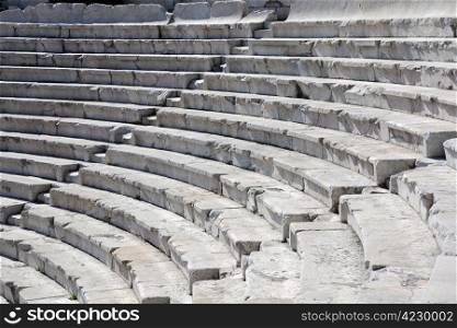 Closeup image of ancient theater in Plovdiv in Bulgaria