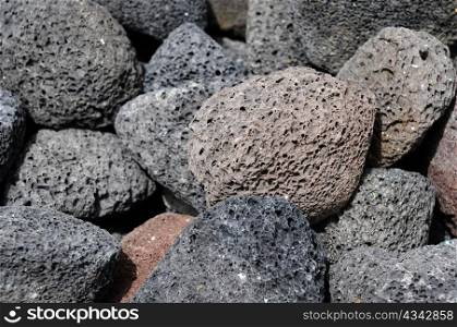 Closeup image of volcanic foam on the market in the town of Thira on island Thira of Santorini archipelago