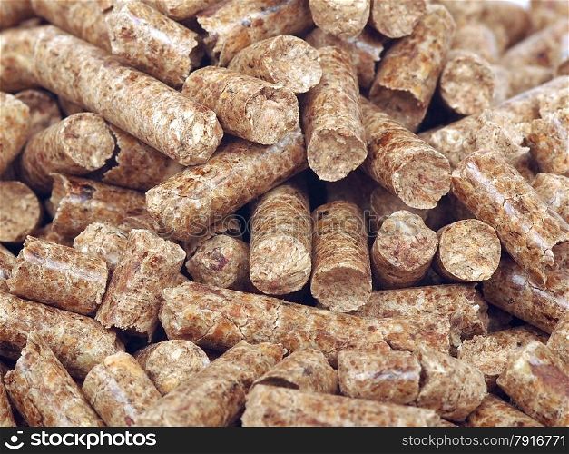 closeup image of wood pellets on white background