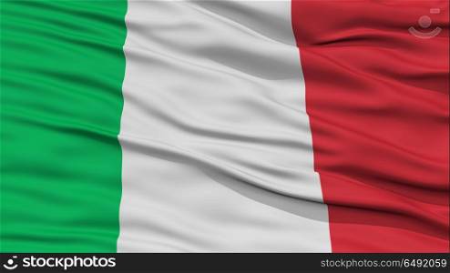 Closeup Italy Flag, Waving in the Wind, High Resolution