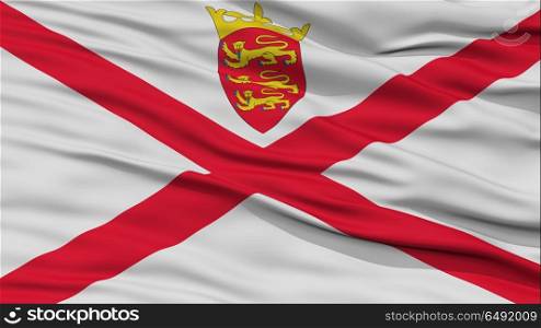 Closeup Jersey Flag, Waving in the Wind, High Resolution
