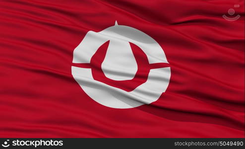 Closeup Kochi Japan Prefecture Flag. Closeup Kochi Japan Prefecture Flag, Waving in the Wind, High Resolution