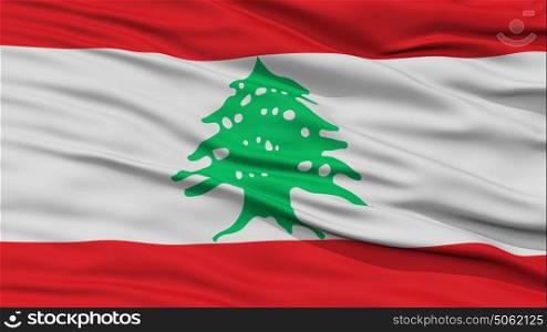 Closeup Lebanon Flag. Closeup Lebanon Flag, Waving in the Wind, 3D Rendering