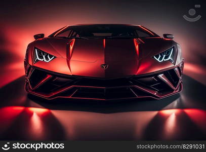 Closeup luxury supercar on dark background. Closeup luxury supercar on dark background AI Generated