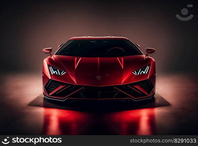 Closeup luxury supercar on dark background. Closeup luxury supercar on dark background AI Generated