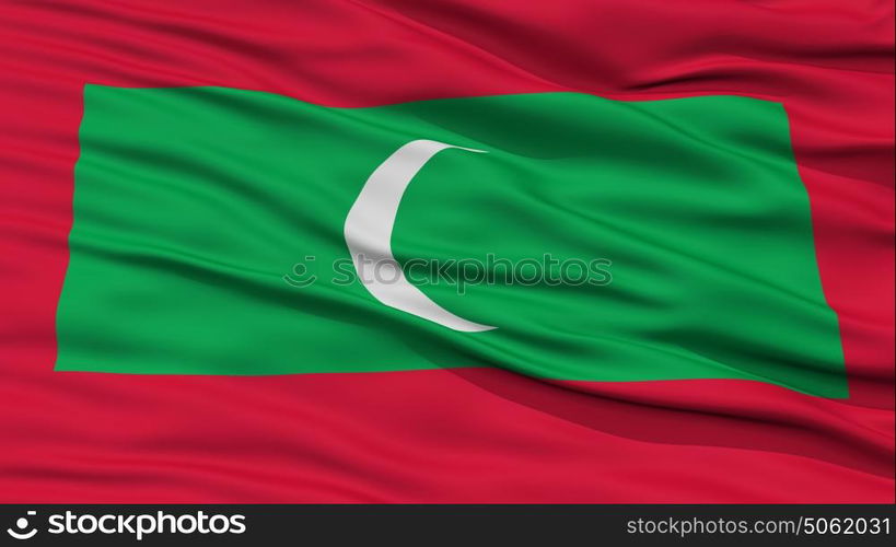 Closeup Maldives Flag. Closeup Maldives Flag, Waving in the Wind, High Resolution