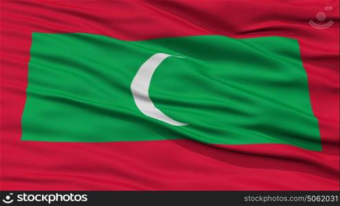 Closeup Maldives Flag. Closeup Maldives Flag, Waving in the Wind, High Resolution