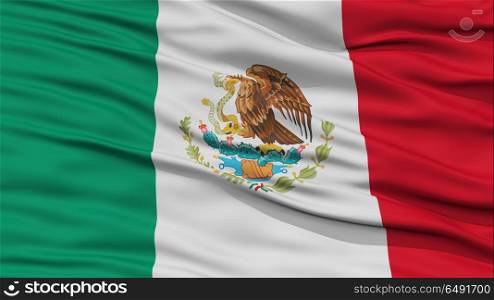 Closeup Mexico Flag, Waving in the Wind, High Resolution