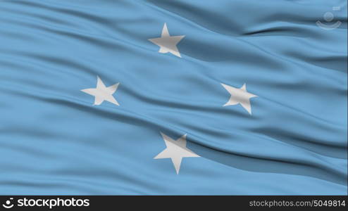 Closeup Micronesia Flag. Closeup Micronesia Flag, Waving in the Wind, High Resolution