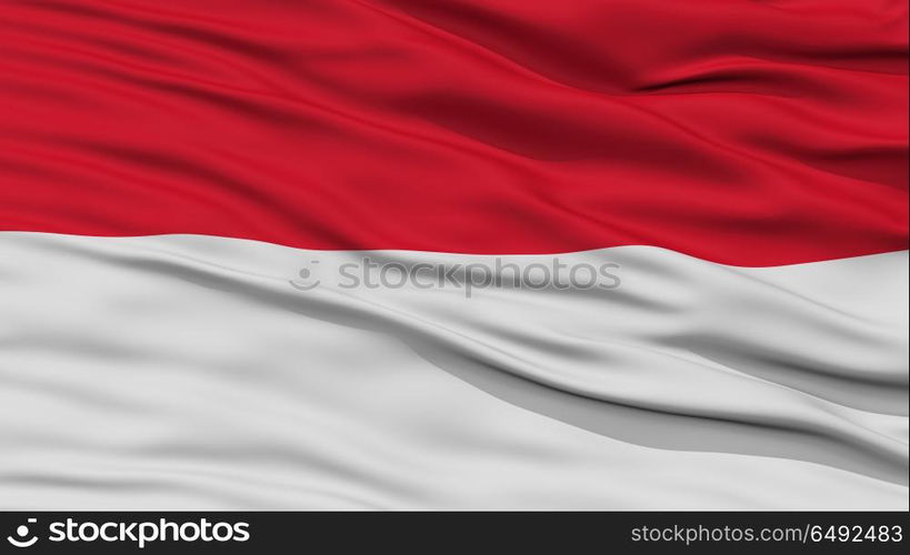 Closeup Monaco Flag, Waving in the Wind, High Resolution