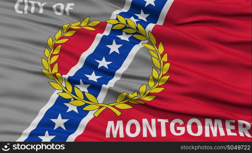 Closeup Montgomery Flag. Closeup Montgomery Flag, Capital of Alabama State, Flying in the Wind
