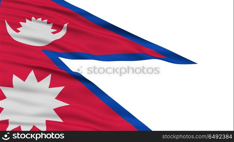 Closeup Nepal Flag, Waving in the Wind, High Resolution