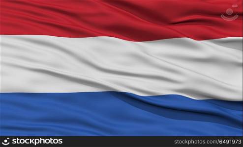 Closeup Netherlands Flag, Waving in the Wind, High Resolution