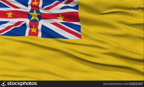 Closeup Niue Flag. Closeup Niue Flag, Waving in the Wind, High Resolution