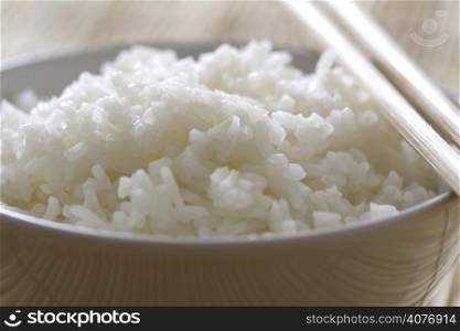 Closeup of a bowl of rice