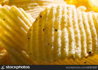 closeup of a chips heap