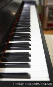 Closeup of a classical piano