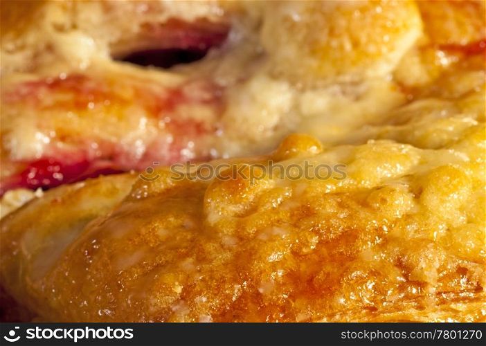 closeup of a flaky pastry. flaky pastry
