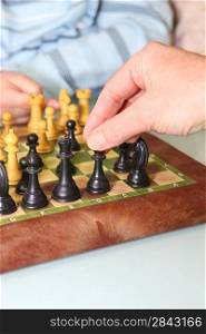 Closeup of a game of chess