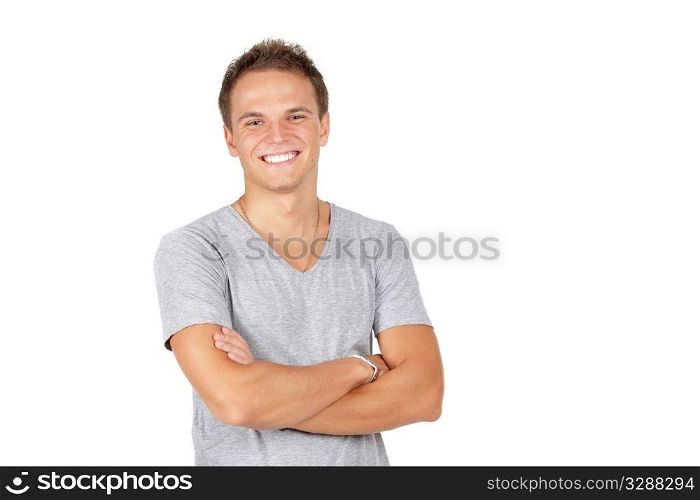 Closeup of a happy young man looking at camera