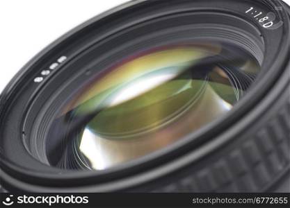 Closeup of a photographic lens