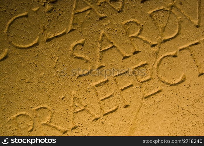 closeup of a roman gravestone with latin inscripture