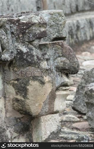 Closeup of a sculpture, Copan, Copan Ruinas, Copan Department, Honduras