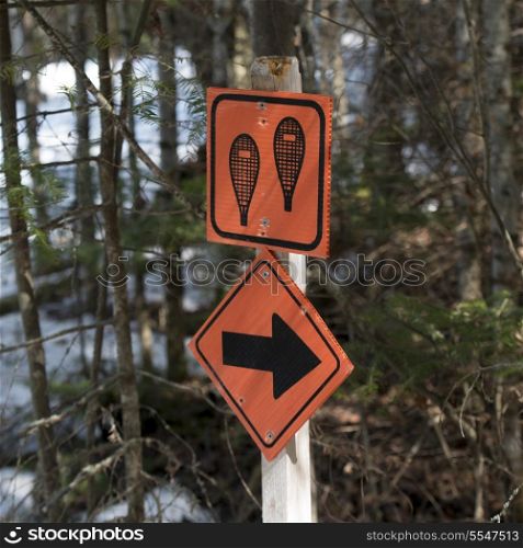 Closeup of a signboards, Riverton, Hecla Grindstone Provincial Park, Manitoba, Canada
