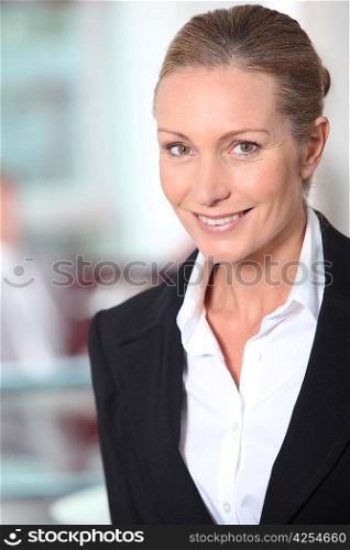 Closeup of a smiling successful businesswoman