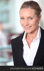 Closeup of a smiling successful businesswoman