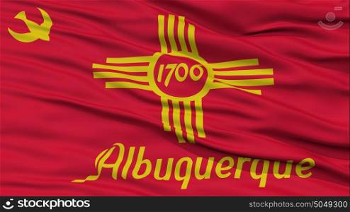 Closeup of Albuquerque City Flag. Closeup of Albuquerque City Flag, Waving in the Wind, New Mexico State, United States of America