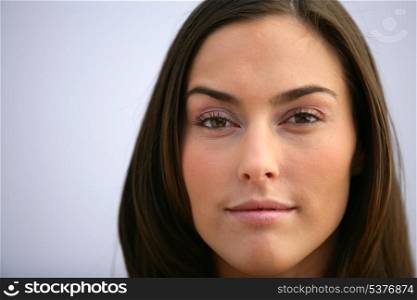 Closeup of an attractive woman&rsquo;s face