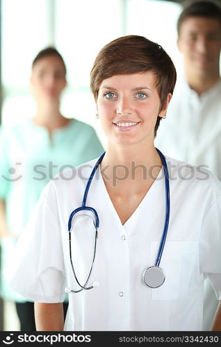 Closeup of beautiful young nurse