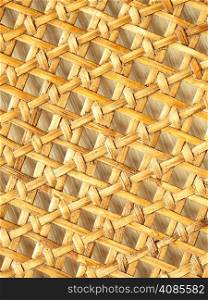 Closeup of beige basket. Wicker woven pattern for abstract background or texture