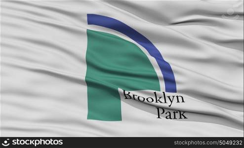 Closeup of Brooklyn Park City Flag. Closeup of Brooklyn Park City Flag, Waving in the Wind, Minnesota State, United States of America