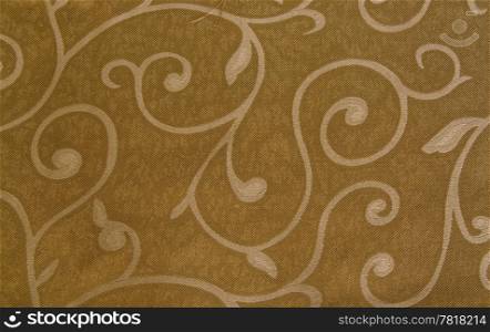 Closeup of brown cloth with pattern texture