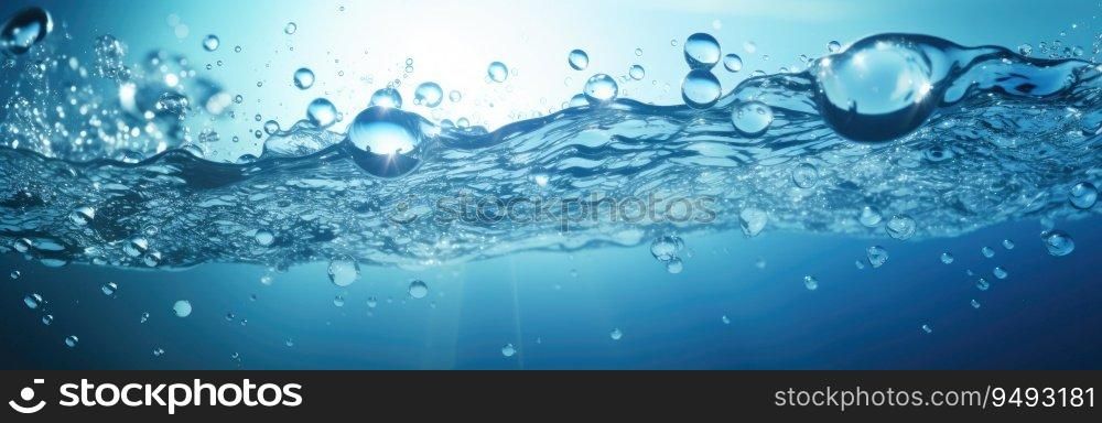 Closeup of bubbling water with water drops splashing up
