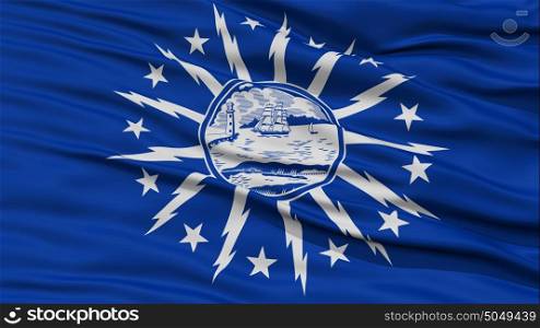 Closeup of Buffalo City Flag. Closeup of Buffalo City Flag, Waving in the Wind, New York State, United States of America