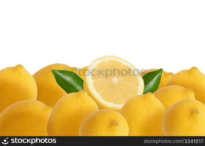 Closeup of bunch of lemons