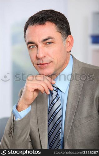 Closeup of businessman in the office