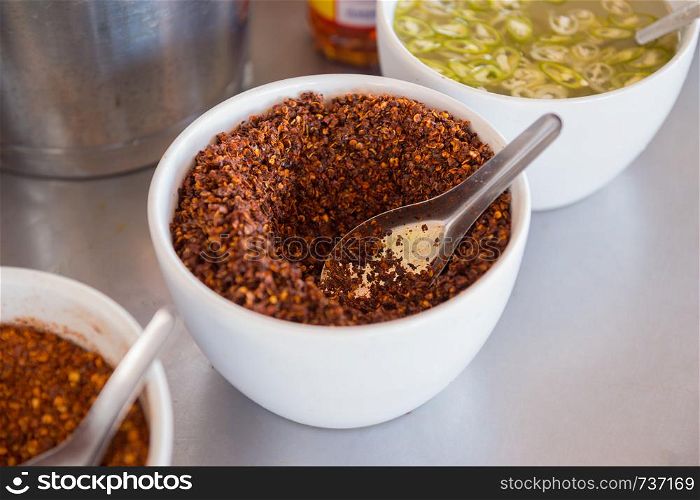 Closeup of chili ingredient for asian food