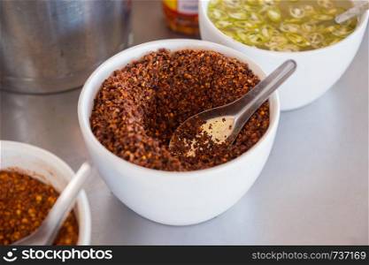 Closeup of chili ingredient for asian food