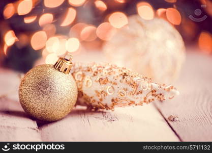 Closeup of christmas ornaments