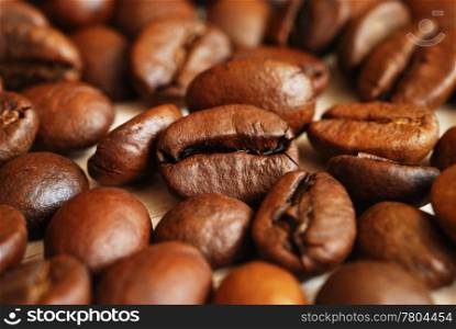 Closeup of coffee beans. Coffee Beans