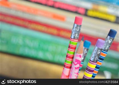 closeup of colored pencils