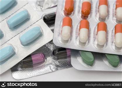 Closeup of colorful pills