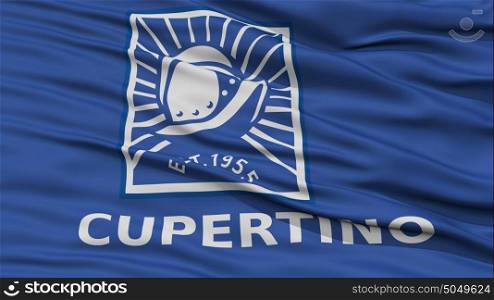 Closeup of Cupertino City Flag. Closeup of Cupertino City Flag, Waving in the Wind, California State, United States of America