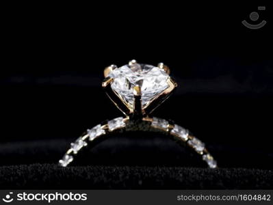 Closeup of diamond ring