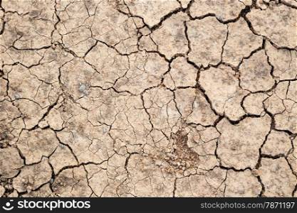 closeup of dry soil and gravel , agriculture and environment concept