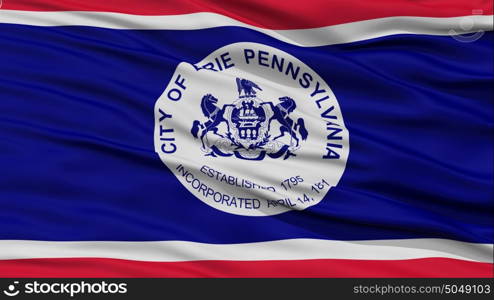 Closeup of Erie Flag Flag. Closeup of Erie Flag Flag, Waving in the Wind, Pennsylvania State, United States of America